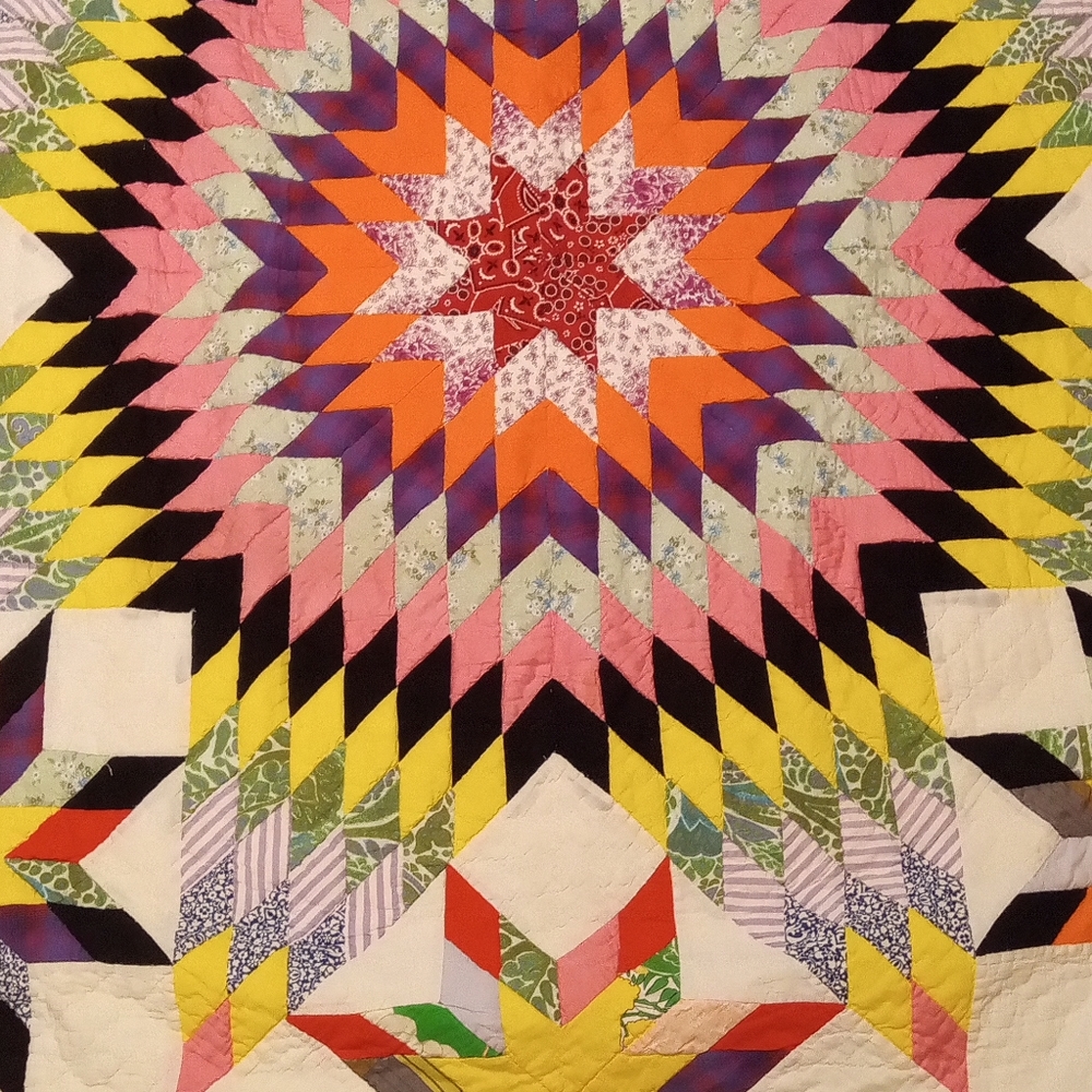 Vintage Hand Quilted Bedspread with flaws